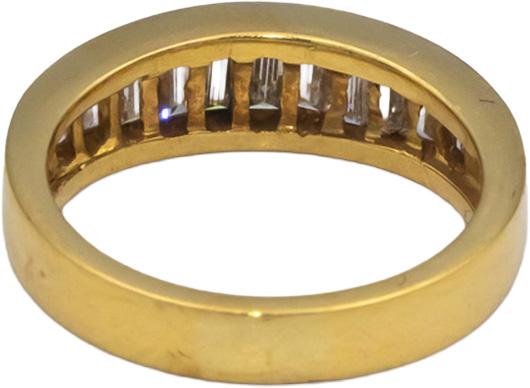 18k Yellow Gold 0.75CT VS Baguette Cut Diamond Band Ring Size 4.5