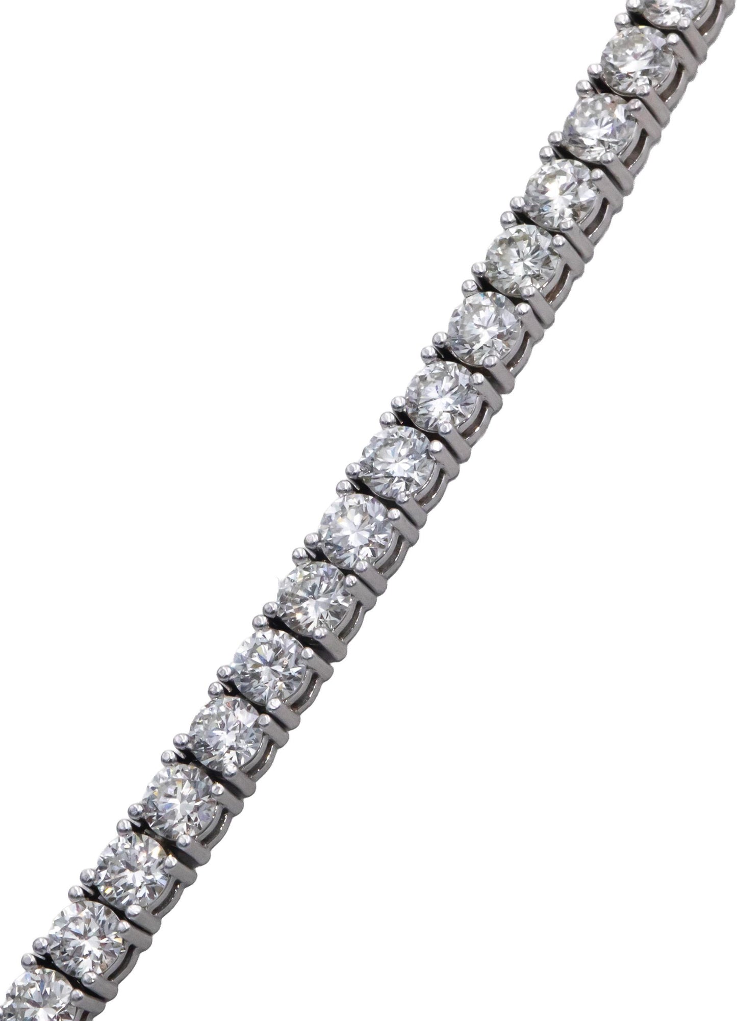 14k White Gold VS Round Cut Diamond Tennis Necklace 20.5" Long 20.52CT
