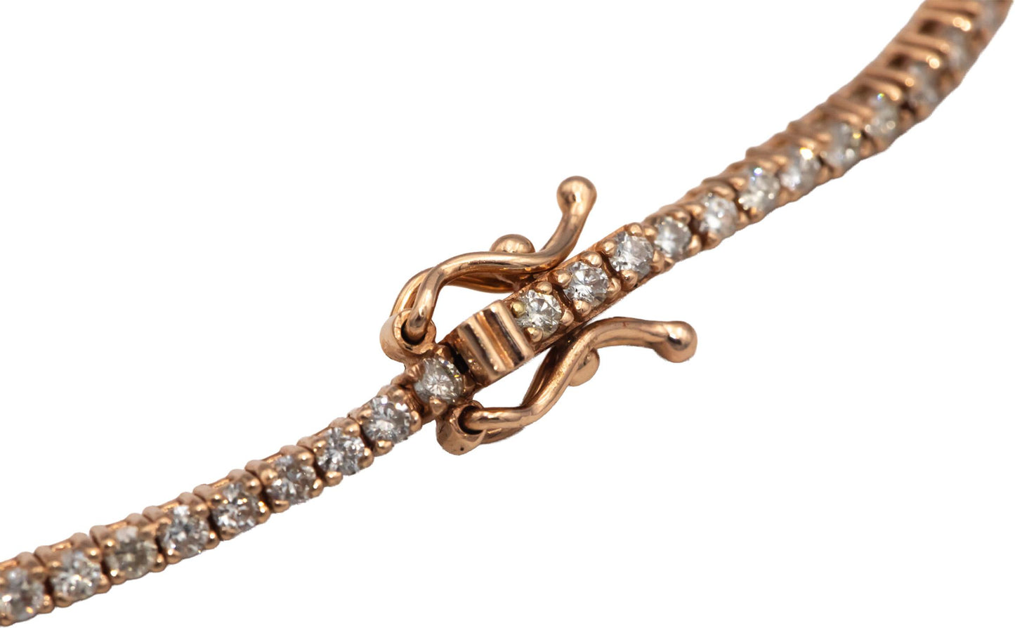 14k Rose Gold Jewelry 1.69CT Round Cut Diamond Tennis Bracelet