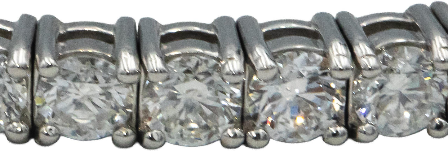 14k White Gold 5.05CT VS Round Cut Diamond Flexible Bangle Bracelet