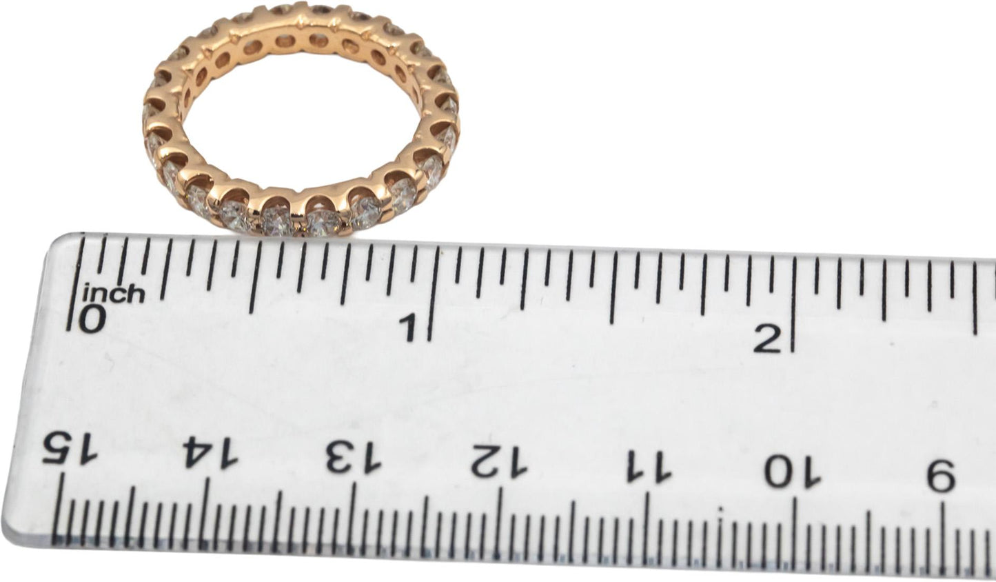 14k Rose Gold 2.25CT VS Round Cut Diamond Eternity Band Ring Size 6.75
