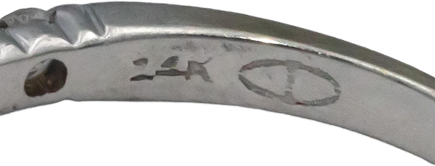 14k White Gold 0.50CT VS Round Cut Diamond Band Ring Size 7.5