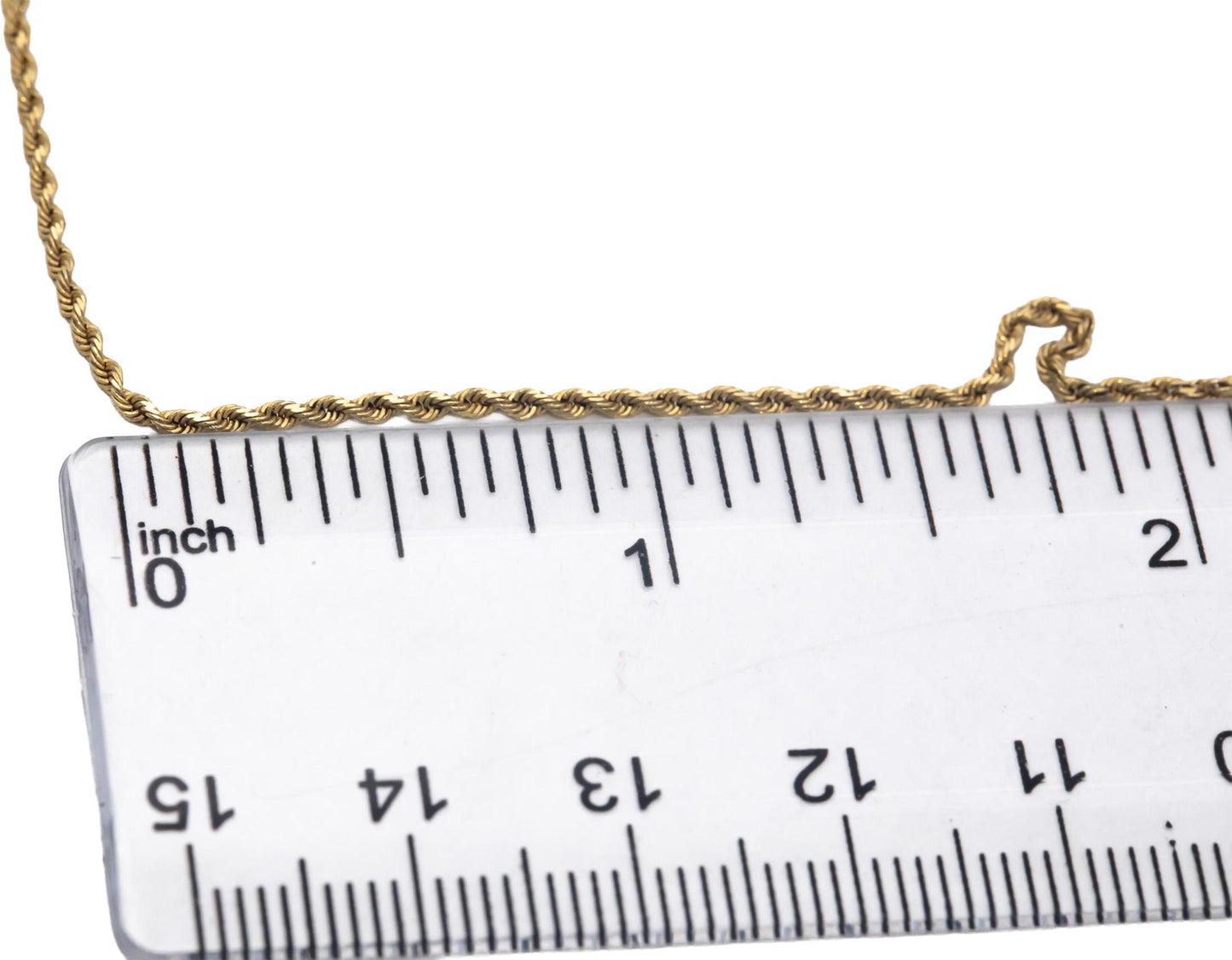 14k Yellow Gold Jewelry 26" Long/1.2mm Wide Twisted Rope Chain Necklace