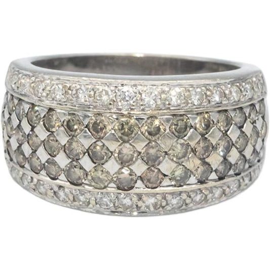 LE VIAN 14k White Gold 1.50CT Round Cut Diamond Ring Size 6.75 $4200 Retail