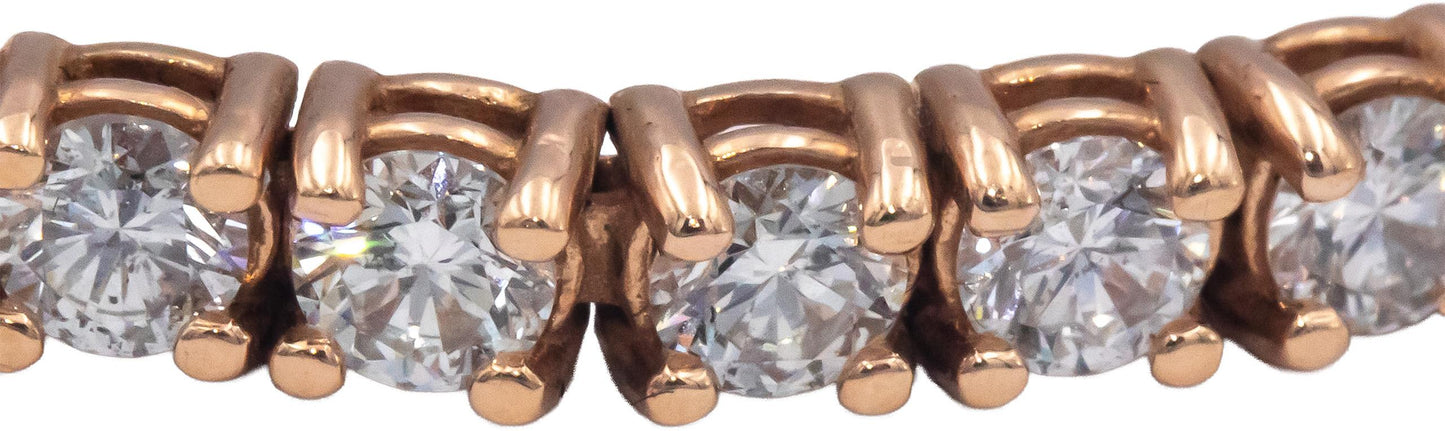 14k Rose Gold Jewelry Round Cut Prong Set Diamond Tennis Bracelet 5.06CT