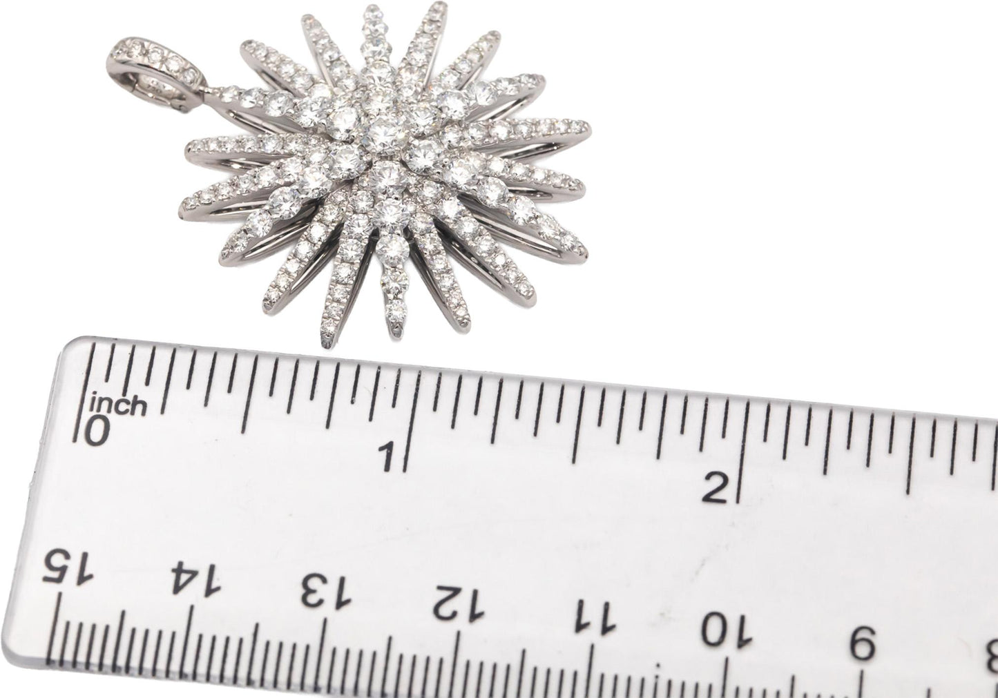 DAVID YURMAN 18k White Gold VS Diamond Starburst Pendant $12,800 Retail 3.43CT