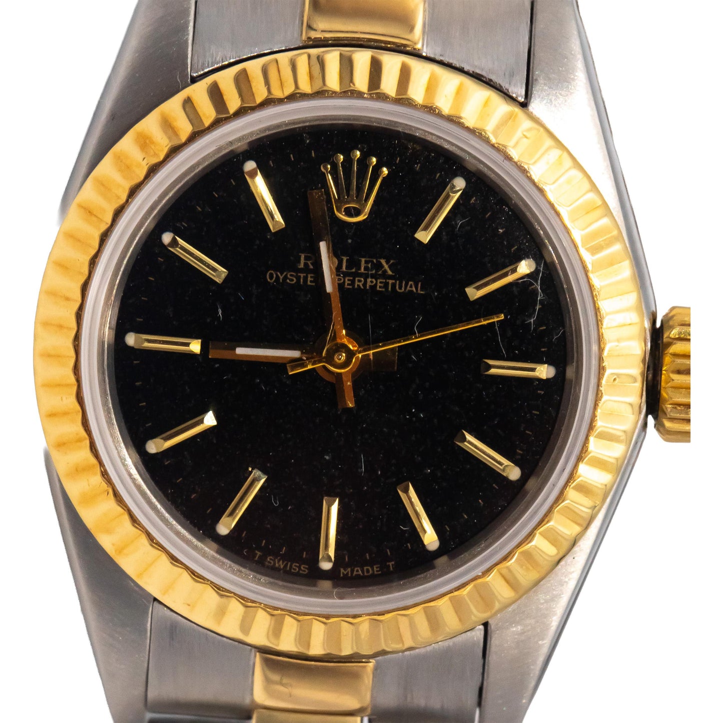 ROLEX Stainless Steel & 18k Gold 67193 Oyster Perpetual Ladies Automatic Watch