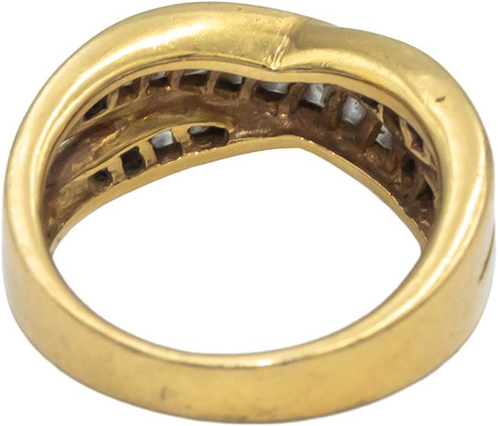 18k Gold Baguette VS Diamond Channel Set Crossover Band Ring 1.50CT Size 6.25