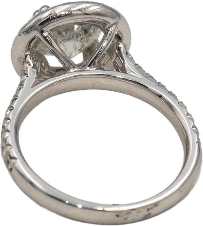 18k White Gold VS Round Diamond Halo Ring 2.31CT w/ 1.71CT Center Size 6.25