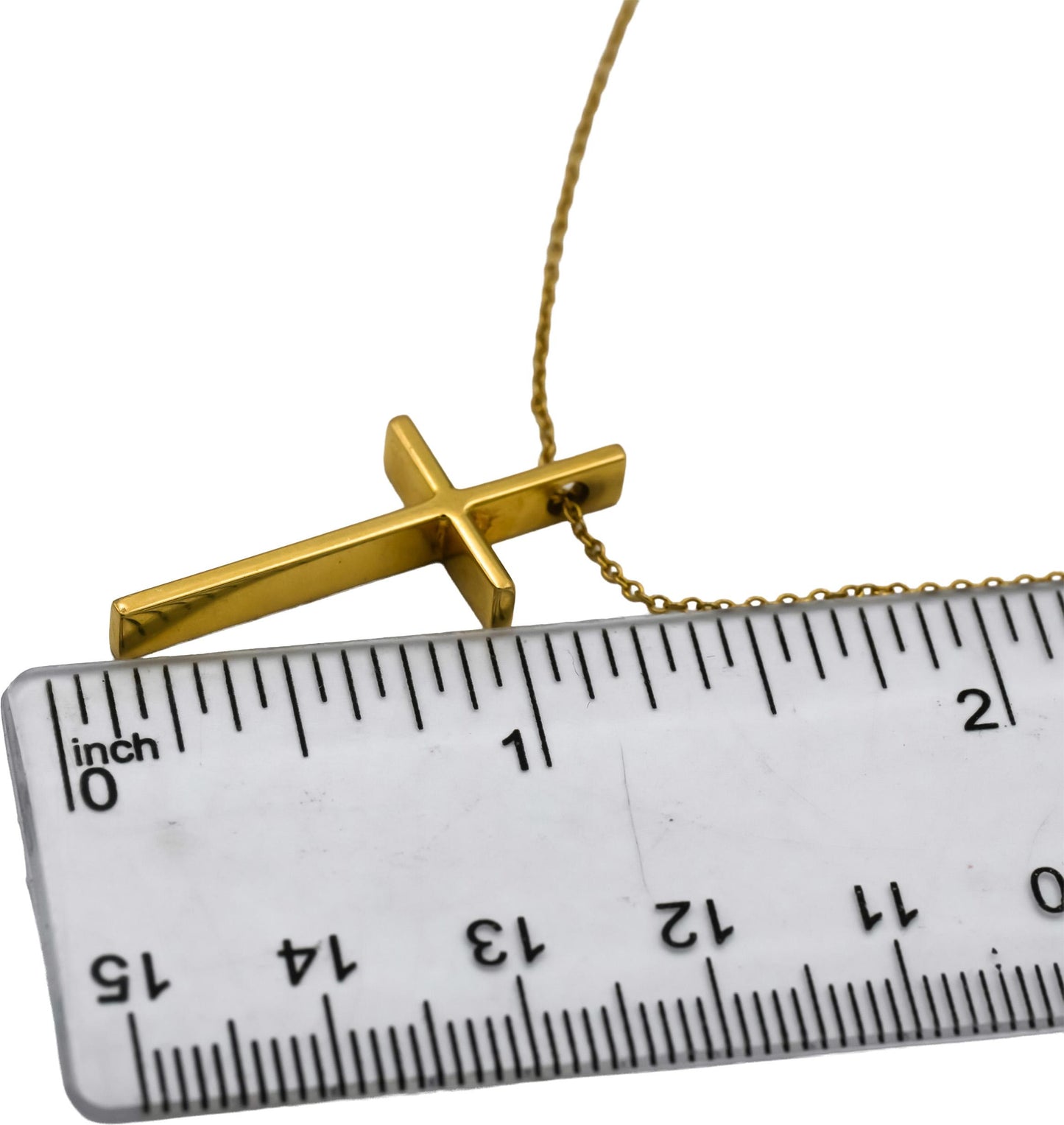 TIFFANY & CO. 18k Yellow Gold Cross Crucifix Pendant Necklace