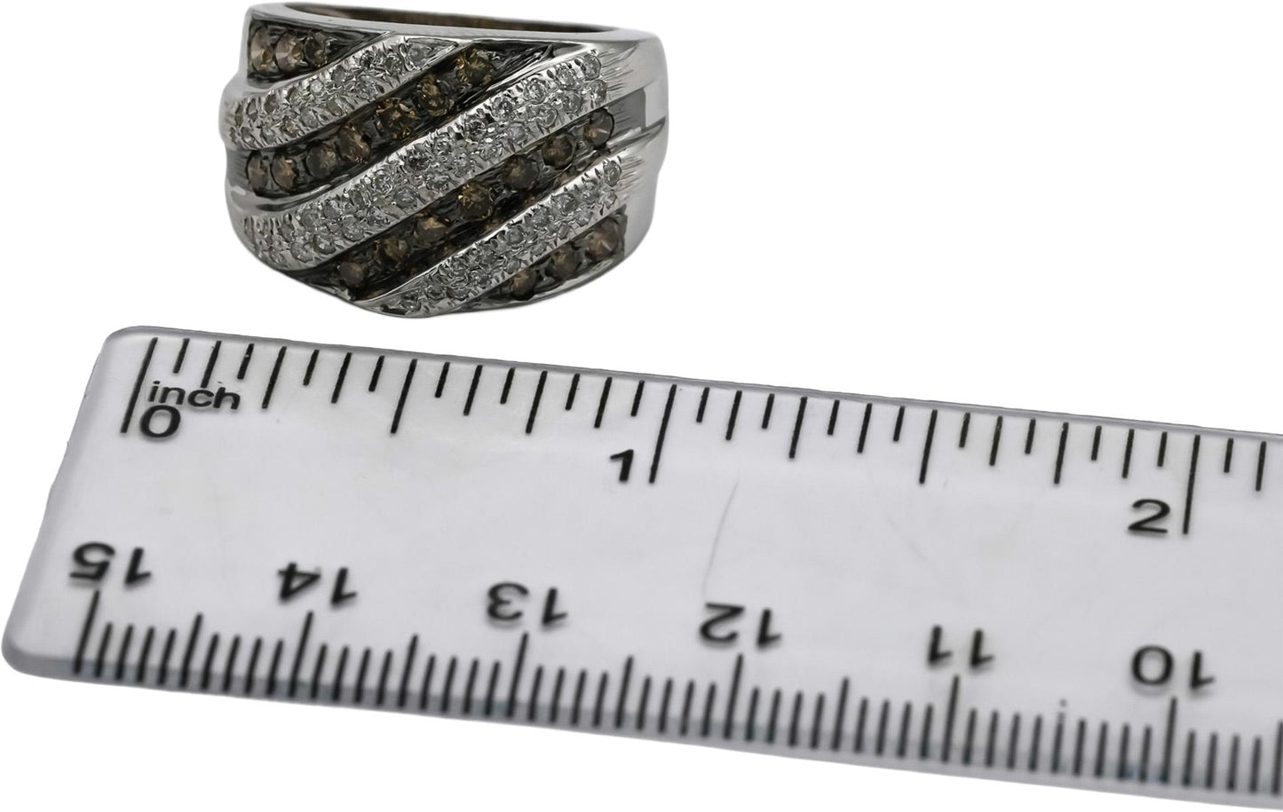14k White Gold Round Diamond Band Ring 0.90CT Size 6