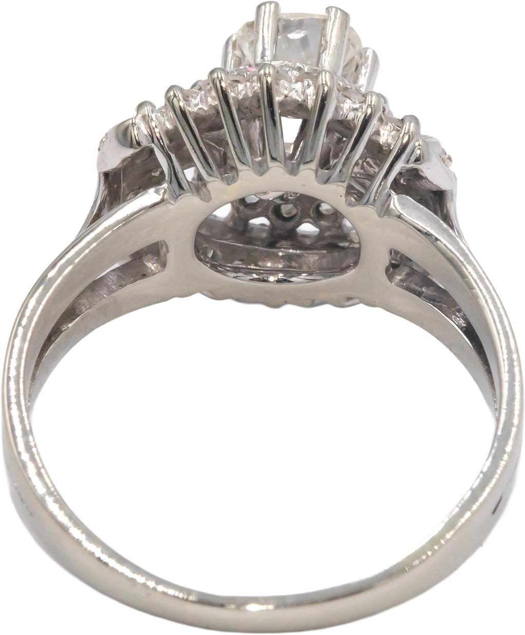 Vintage Antique 18k Gold 1.15CT Diamond Engagement Ring Sz 6.75 w/ .70CT Center