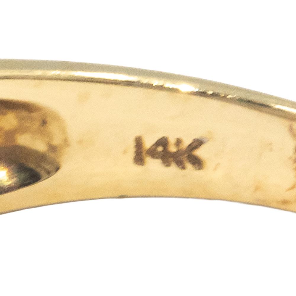 14k Yellow Gold 0.08CT Diamond Screw Motif Band Ring Size 7