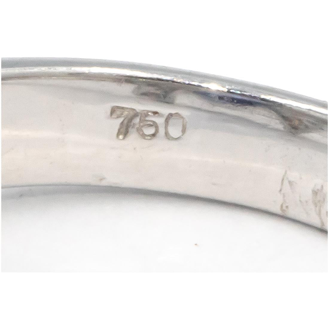 18k White Gold 1.40CT Diamond and Tanzanite Ribbon Ring Size 7