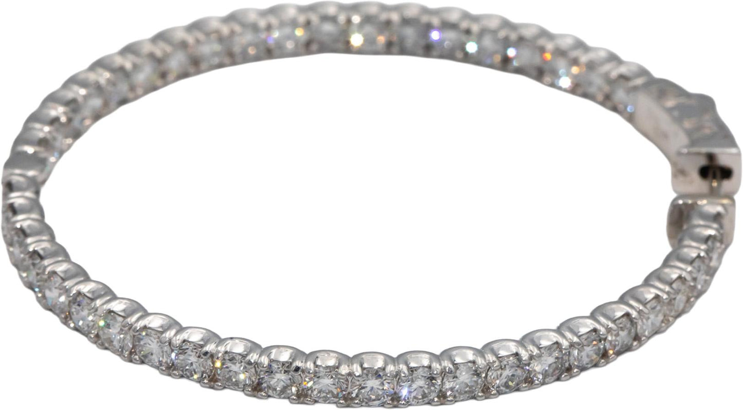 18k White Gold VS Diamond Jumbo Inside Out Hoop Earrings 7.27CT