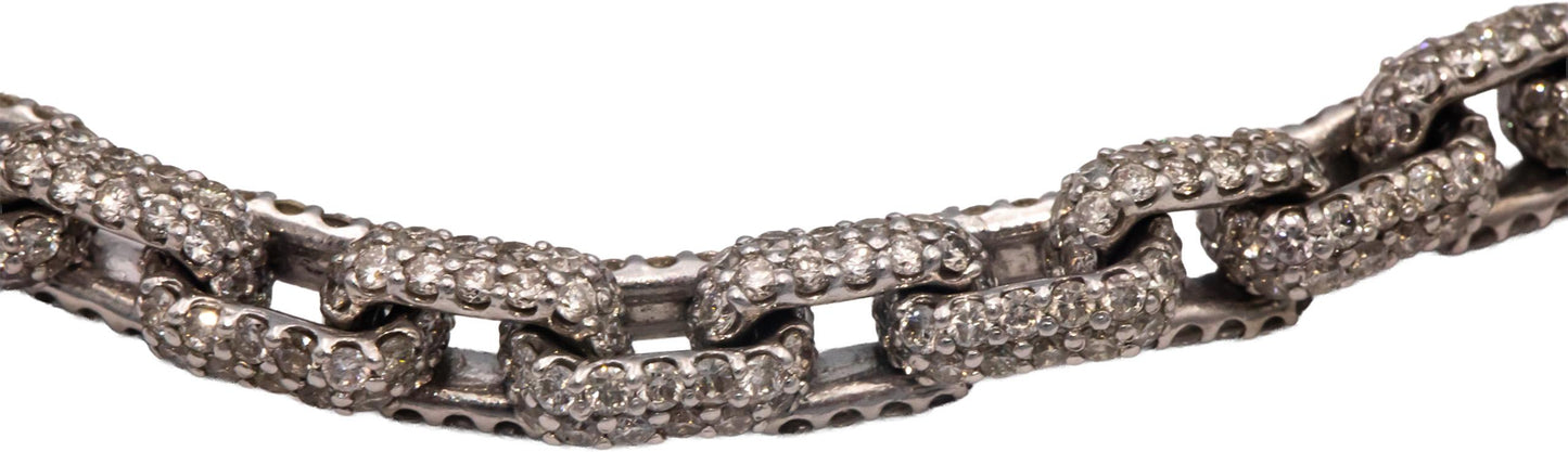 Round Cut Diamond 14k White Gold Pave Anchor Link Bracelet 12.35CT