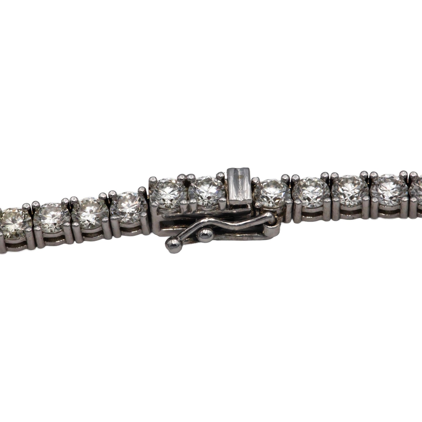 14k White Gold VS Round Cut Diamond Tennis Necklace 20.5" Long 20.52CT