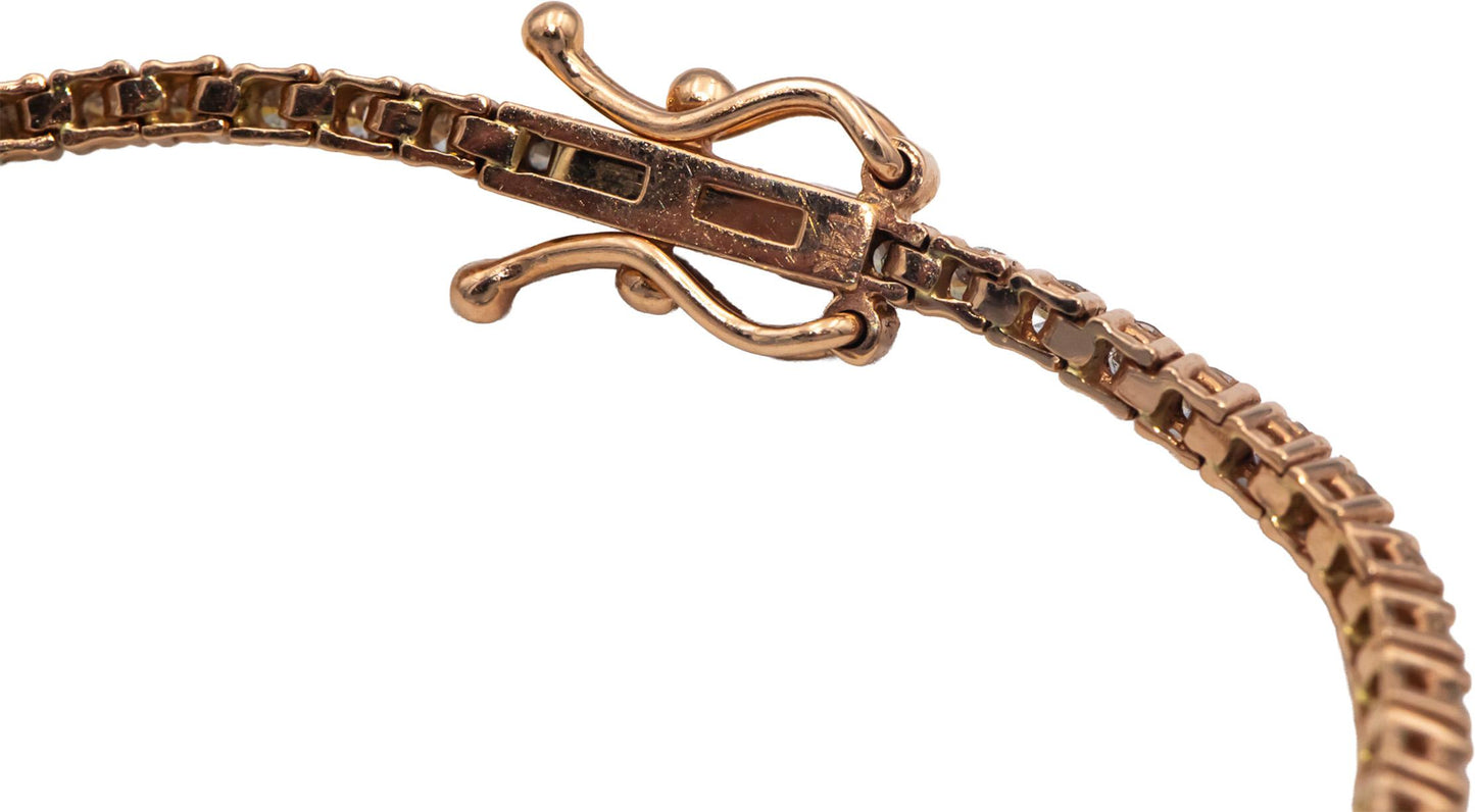 14k Rose Gold Jewelry 1.69CT Round Cut Diamond Tennis Bracelet