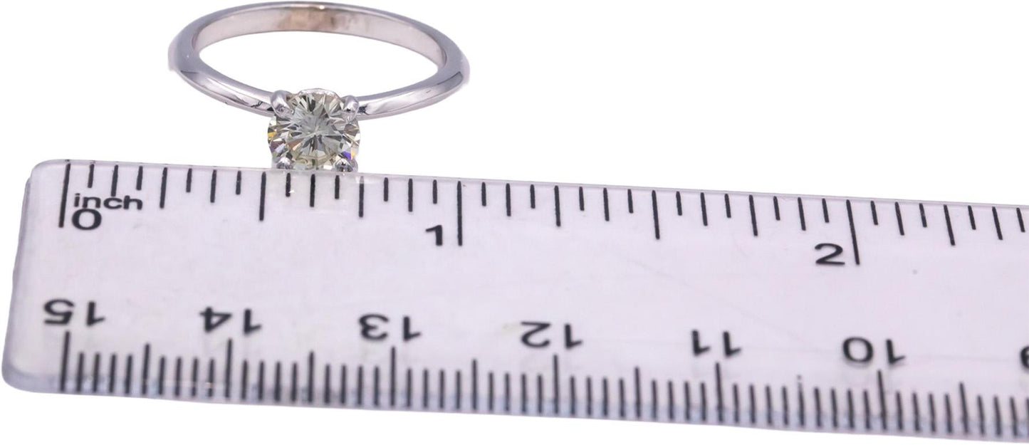 14k White Gold 0.78CT VS Round Cut Diamond Solitaire Engagement Ring Size 6.5