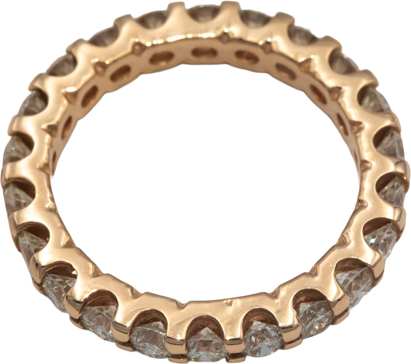 14k Rose Gold 2.25CT VS Round Cut Diamond Eternity Band Ring Size 6.75