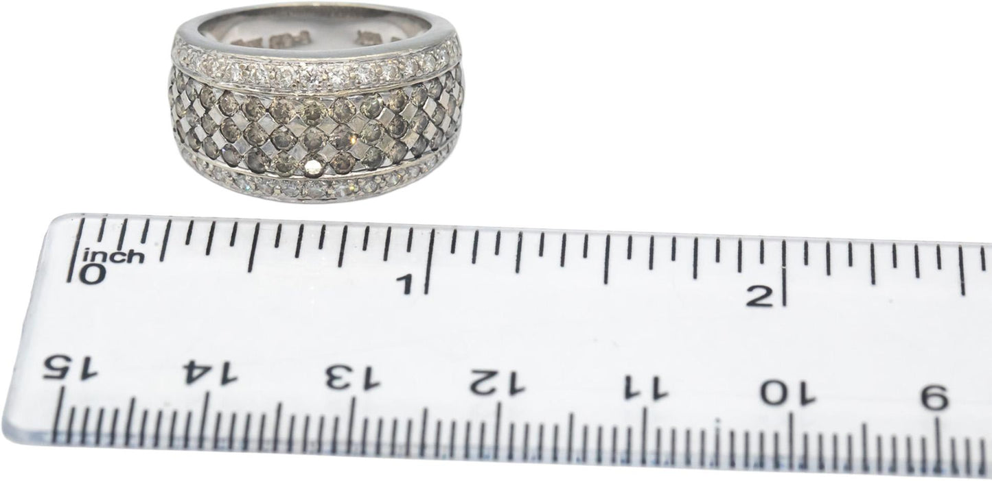 LE VIAN 14k White Gold Round Diamond Ring 1.50CT Size 6.75 $4200 Retail