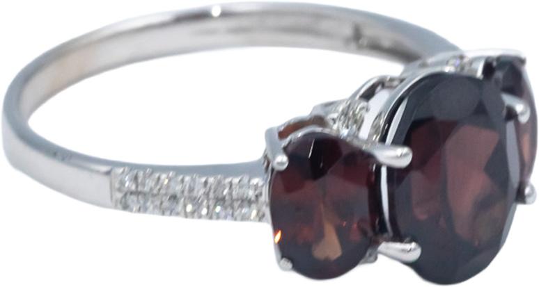 14k White Gold Jewelry 3.70CT VS Diamond and Garnet Cocktail Ring Size 10