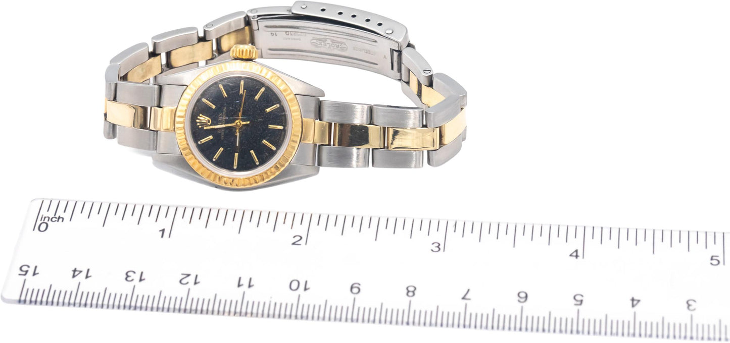 ROLEX Stainless Steel & 18k Gold 67193 Oyster Perpetual Ladies Automatic Watch