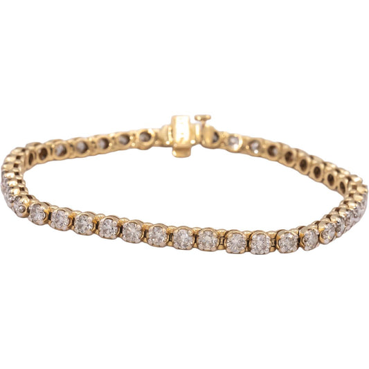 14k Yellow Gold Jewelry Round Diamond Tennis Bracelet 6.0CT