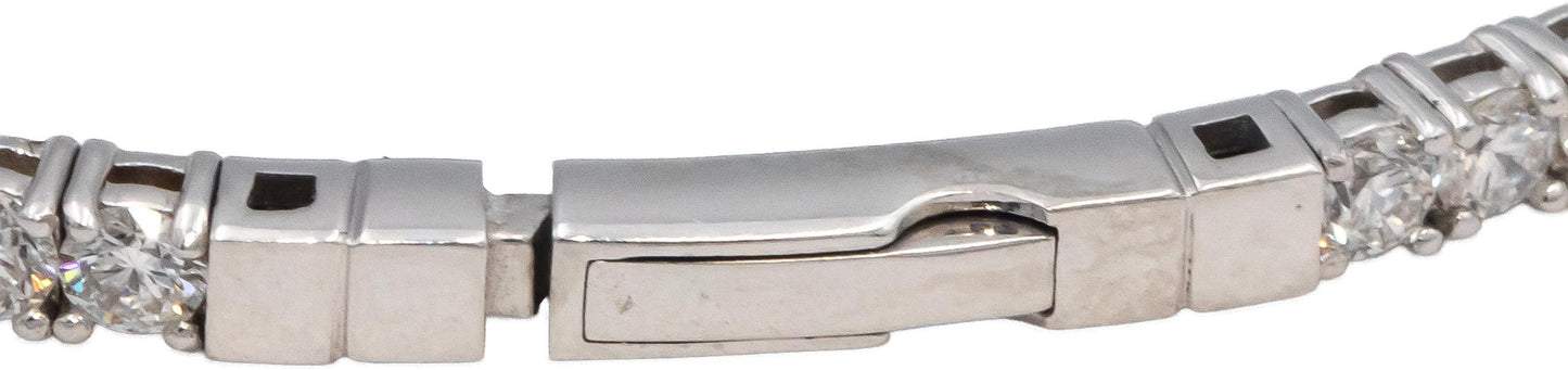 Round Diamond 18k White Gold Semi-Flexible Bangle Bracelet 2.33CT
