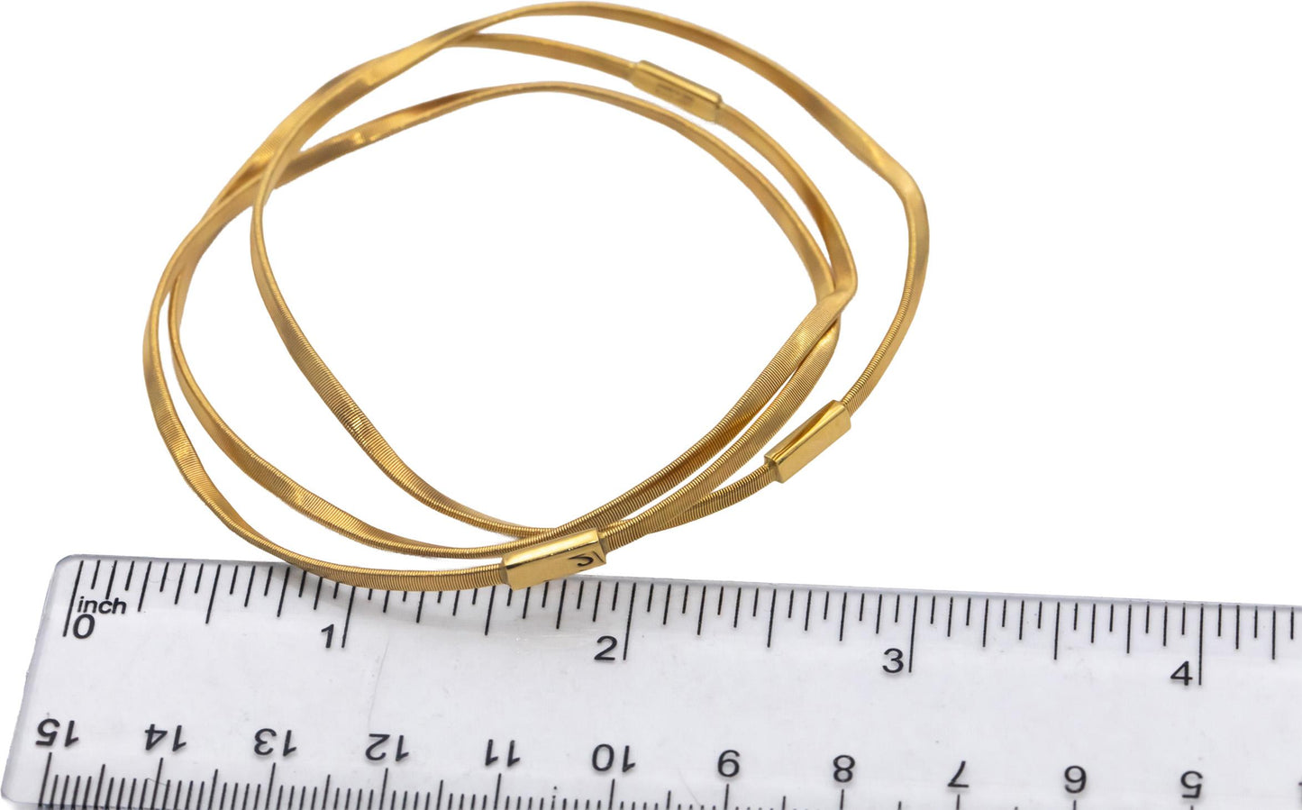 MARCO BICEGO 18k Yellow Gold 3-Band Interlocking Bangle Bracelet