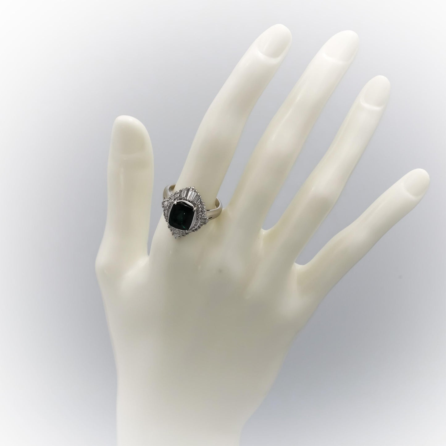 Platinum Tourmaline & VS Diamond Cocktail Ring 3.31CT Size 8