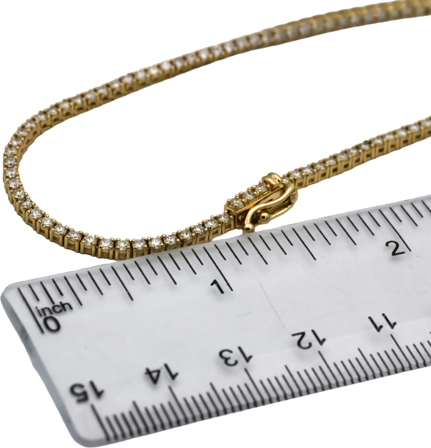 14k Yellow Gold Round Diamond Tennis Necklace 5.64CT