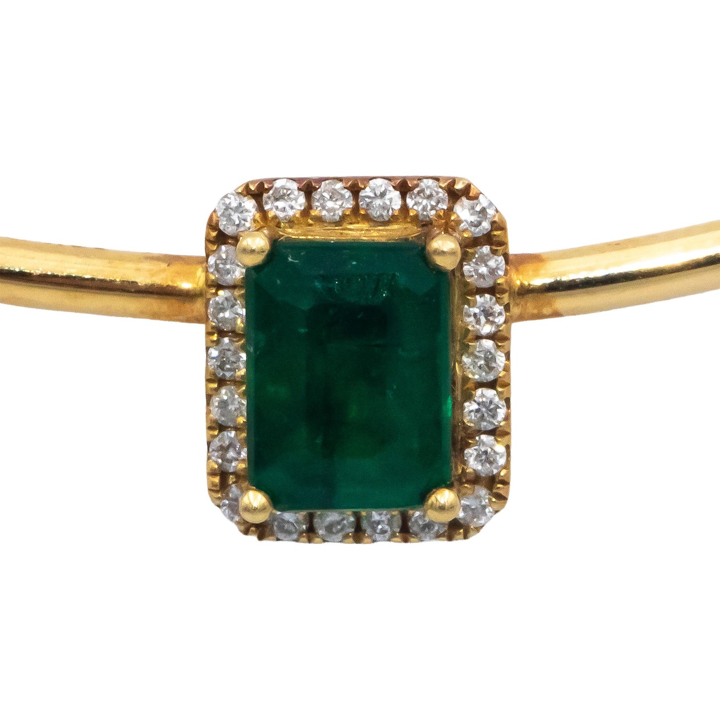 18k Yellow Gold 2.0CT VS Diamond and Emerald Choker Collar Necklace