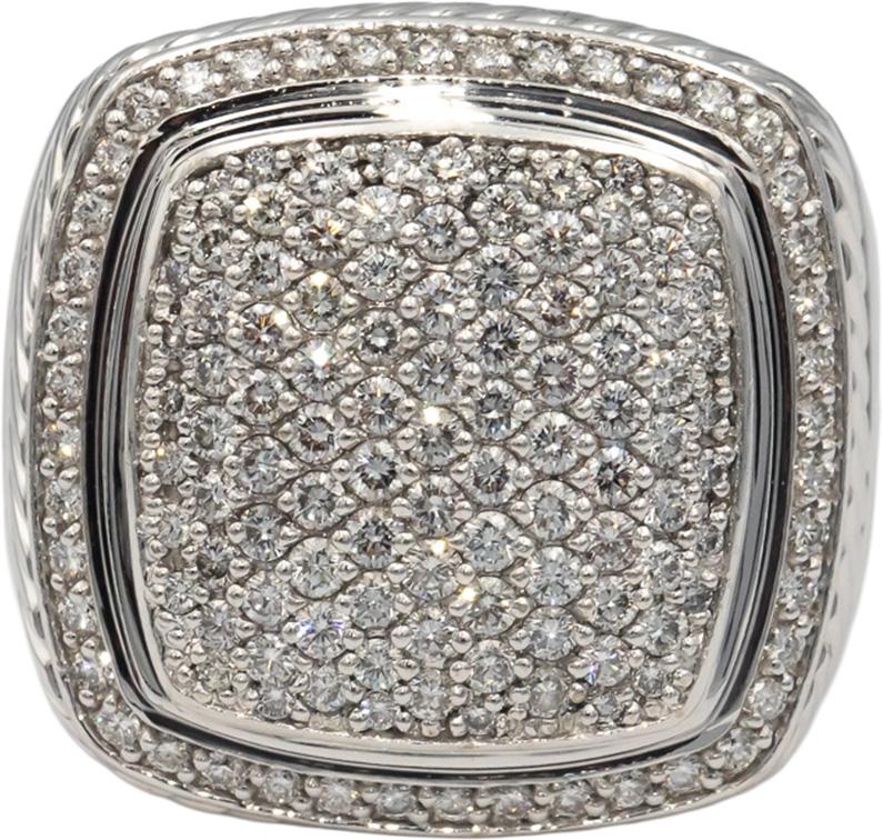 DAVID YURMAN VS Diamond 18k White Gold Albion Pave Cluster Ring 3.0CT Size 10