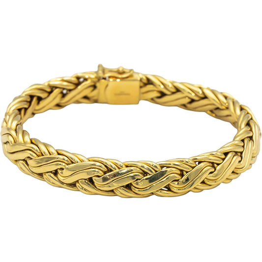 TIFFANY & CO. 18k Yellow Gold Byzantine Woven Chain Bracelet