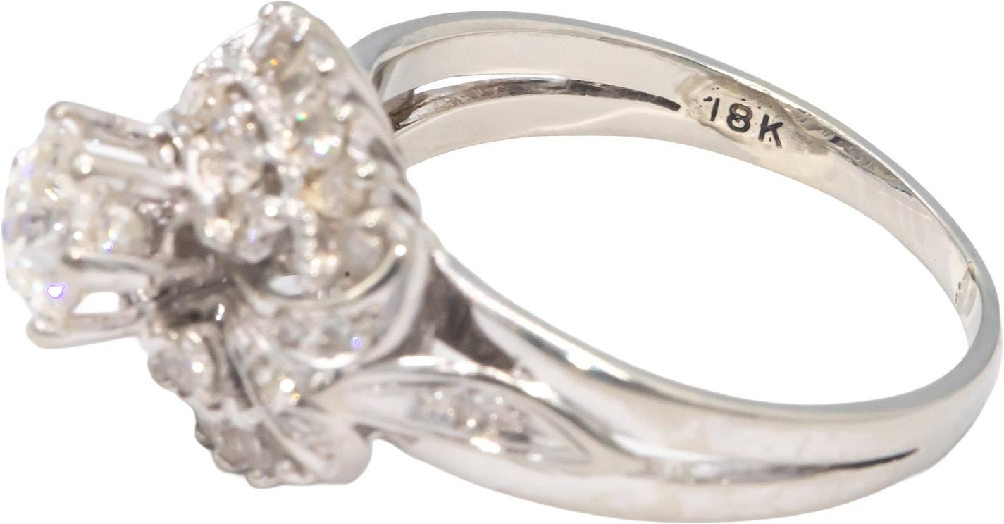 Vintage Antique 18k Gold 1.15CT Diamond Engagement Ring Sz 6.75 w/ .70CT Center