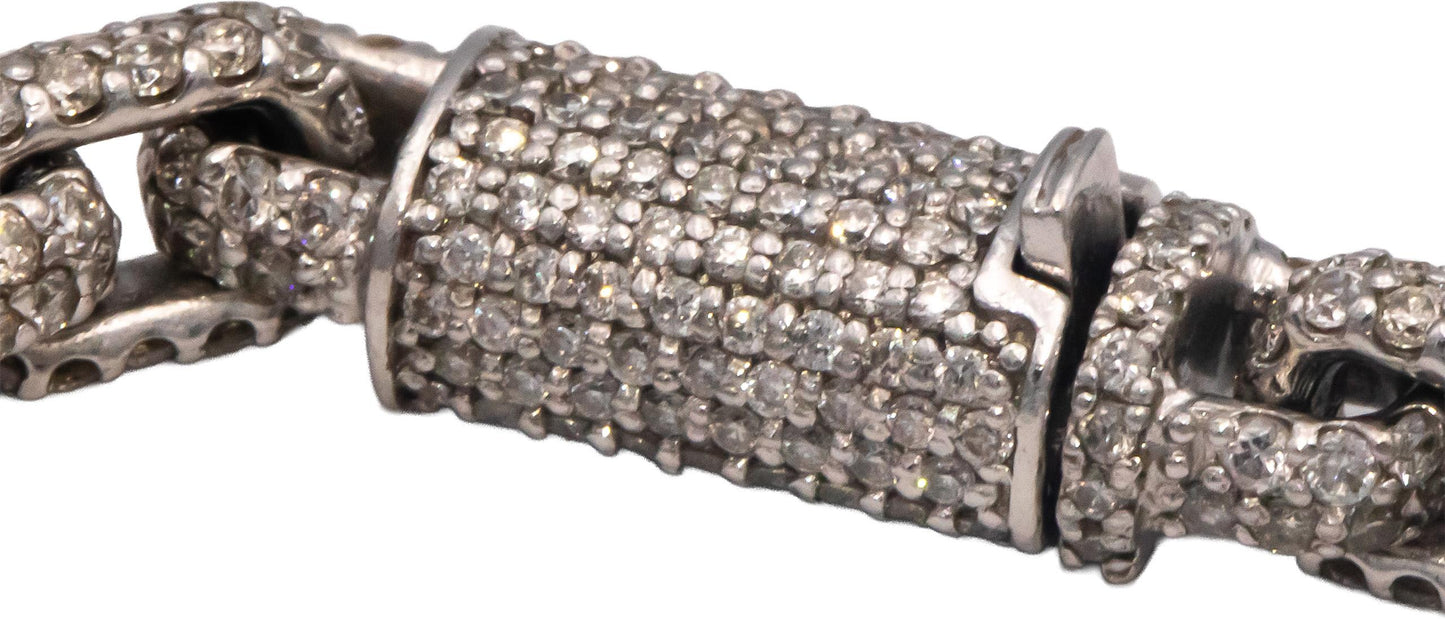 Round Cut Diamond 14k White Gold Pave Anchor Link Bracelet 12.35CT