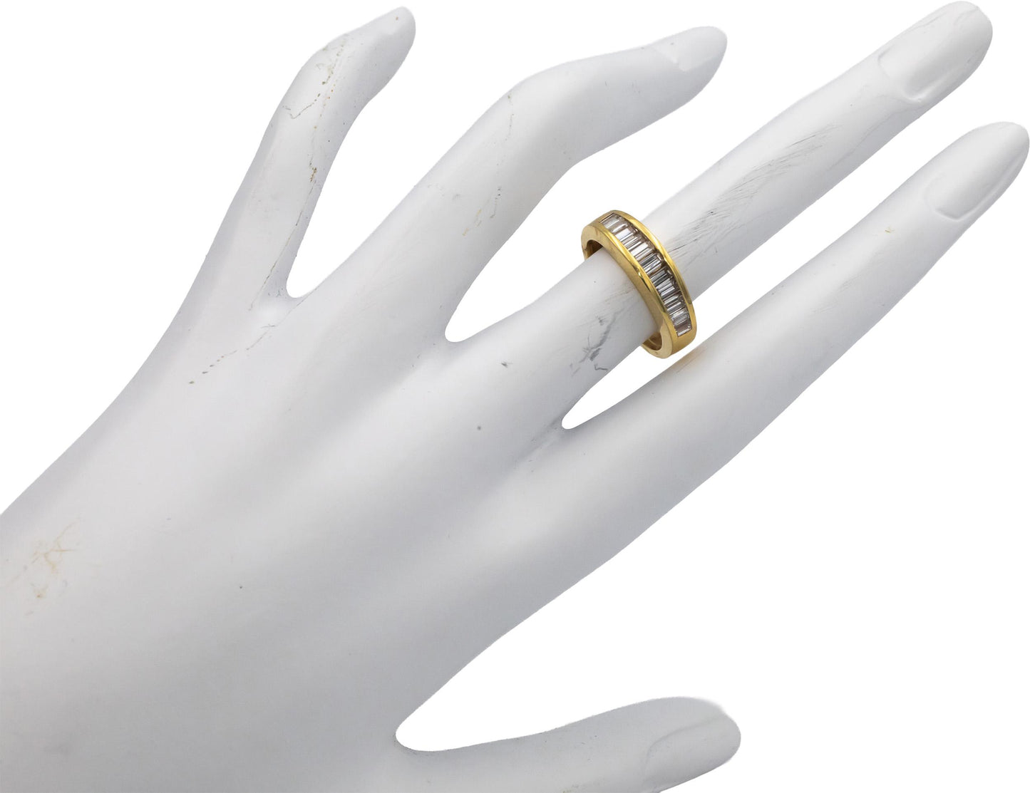 18k Yellow Gold 0.75CT VS Baguette Cut Diamond Band Ring Size 4.5