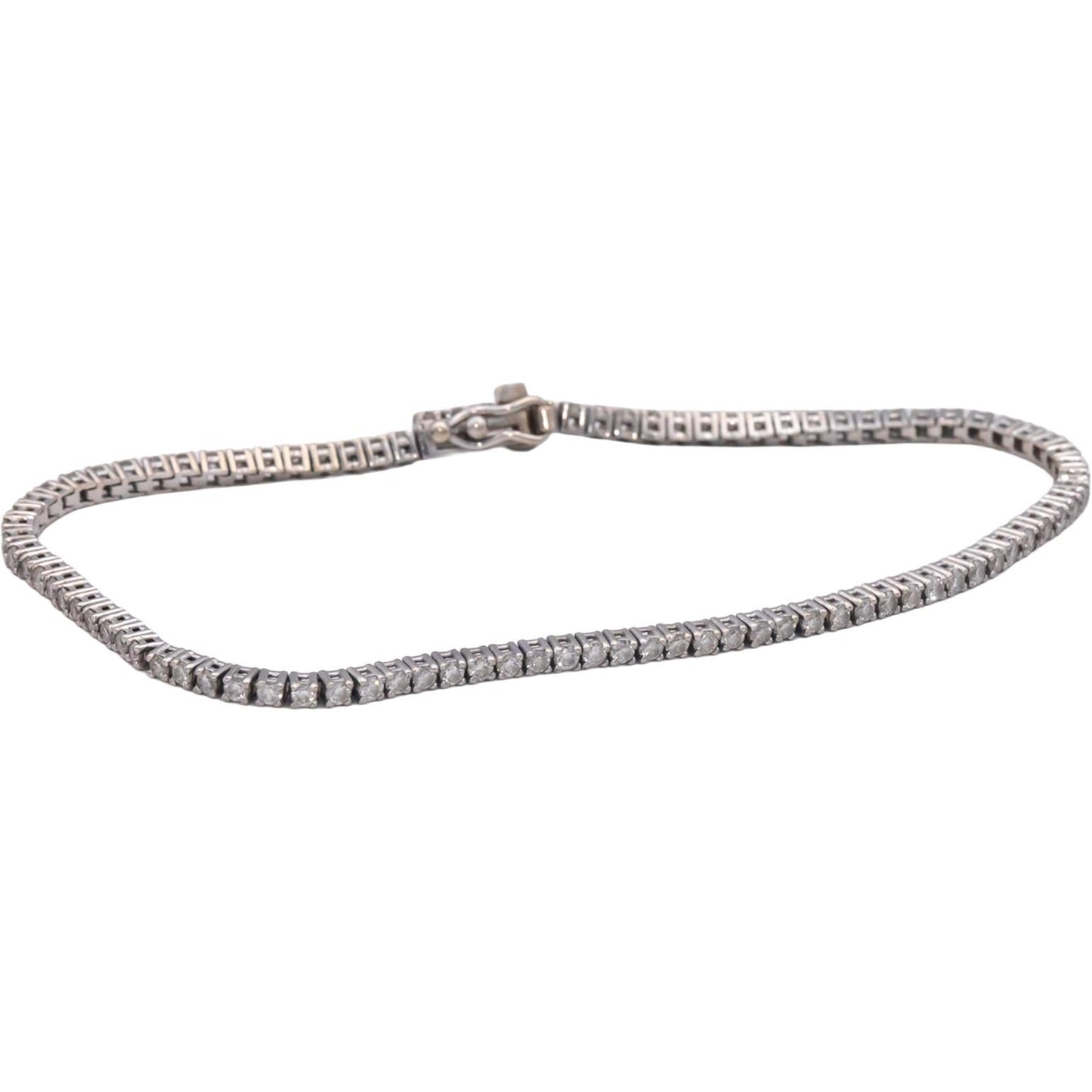 14k White Gold 1.50CT Round Cut Diamond Tennis Bracelet