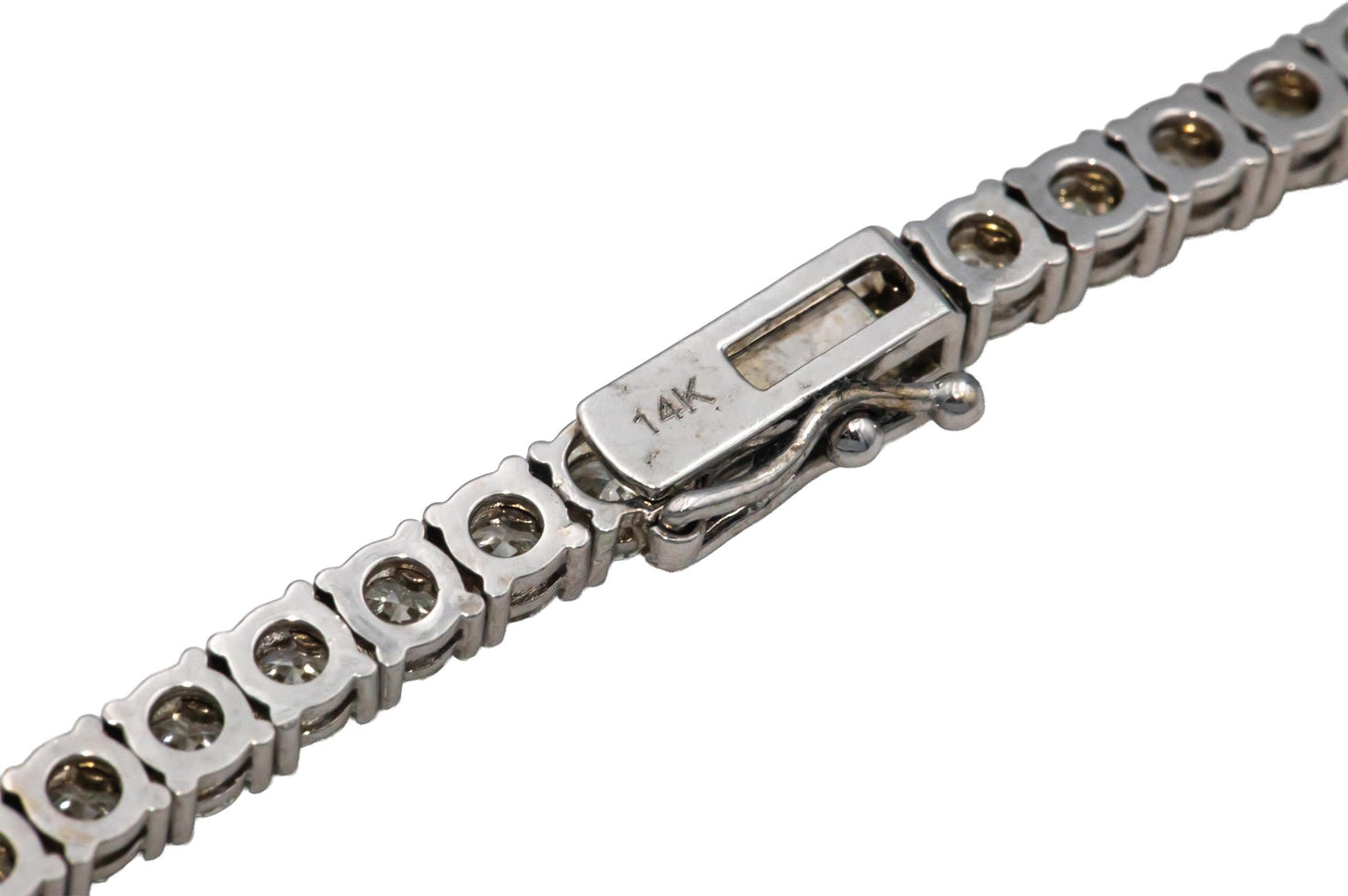 14k White Gold VS Round Cut Diamond Tennis Necklace 20.5" Long 20.52CT
