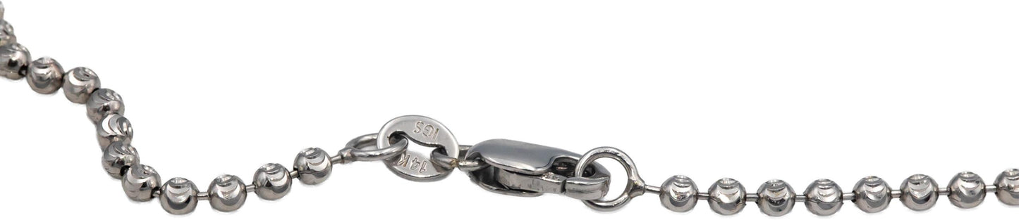 14k White Gold 2.50CT Round Cut Lab Grown Diamond Fixed Circle Pendant Necklace