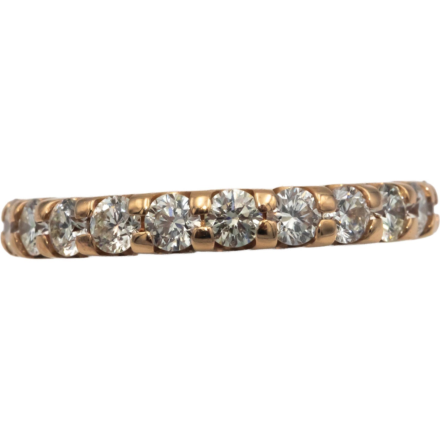 14k Rose Gold 2.25CT VS Round Cut Diamond Eternity Band Ring Size 6.75
