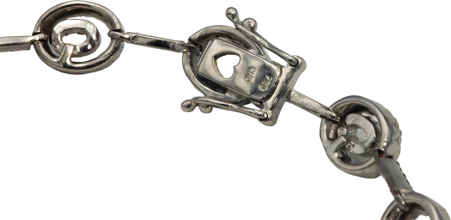 18k White Gold Jewelry Round Diamond Oval Link Bracelet 2.25CT