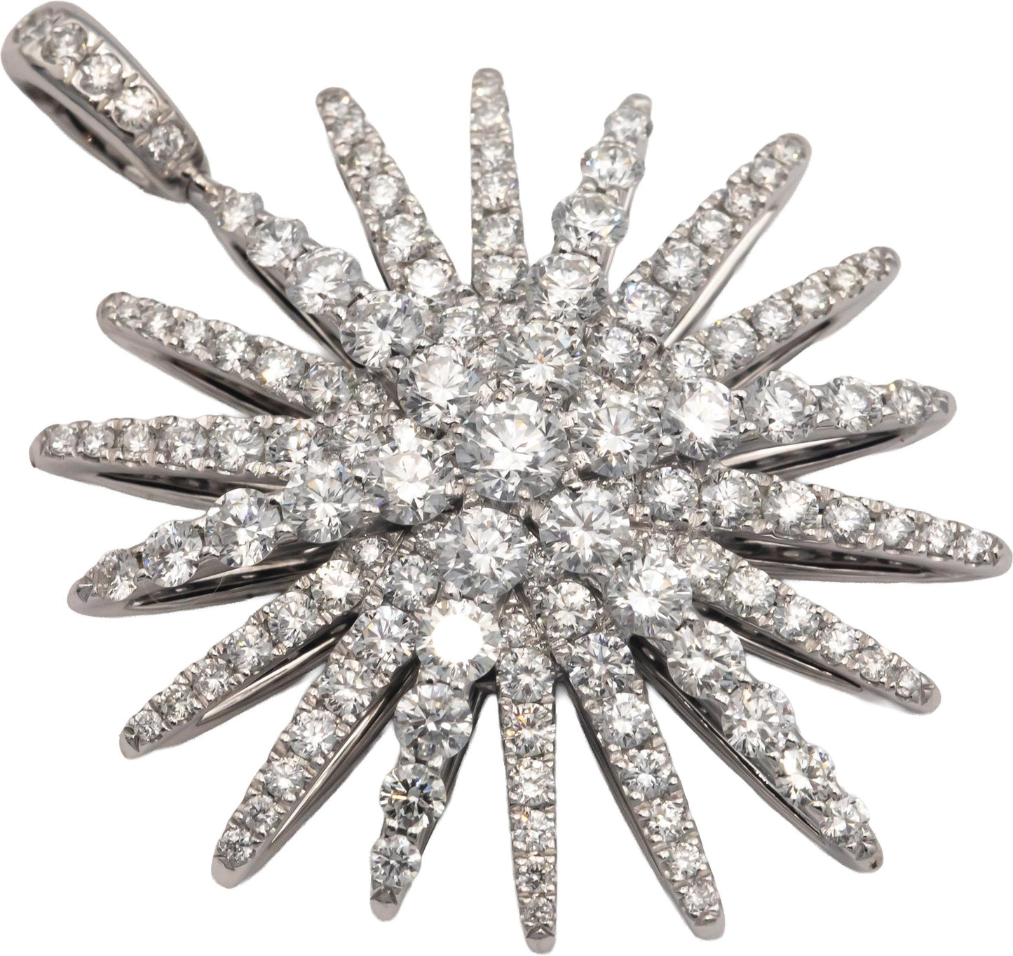 DAVID YURMAN 18k White Gold VS Diamond Starburst Pendant $12,800 Retail 3.43CT