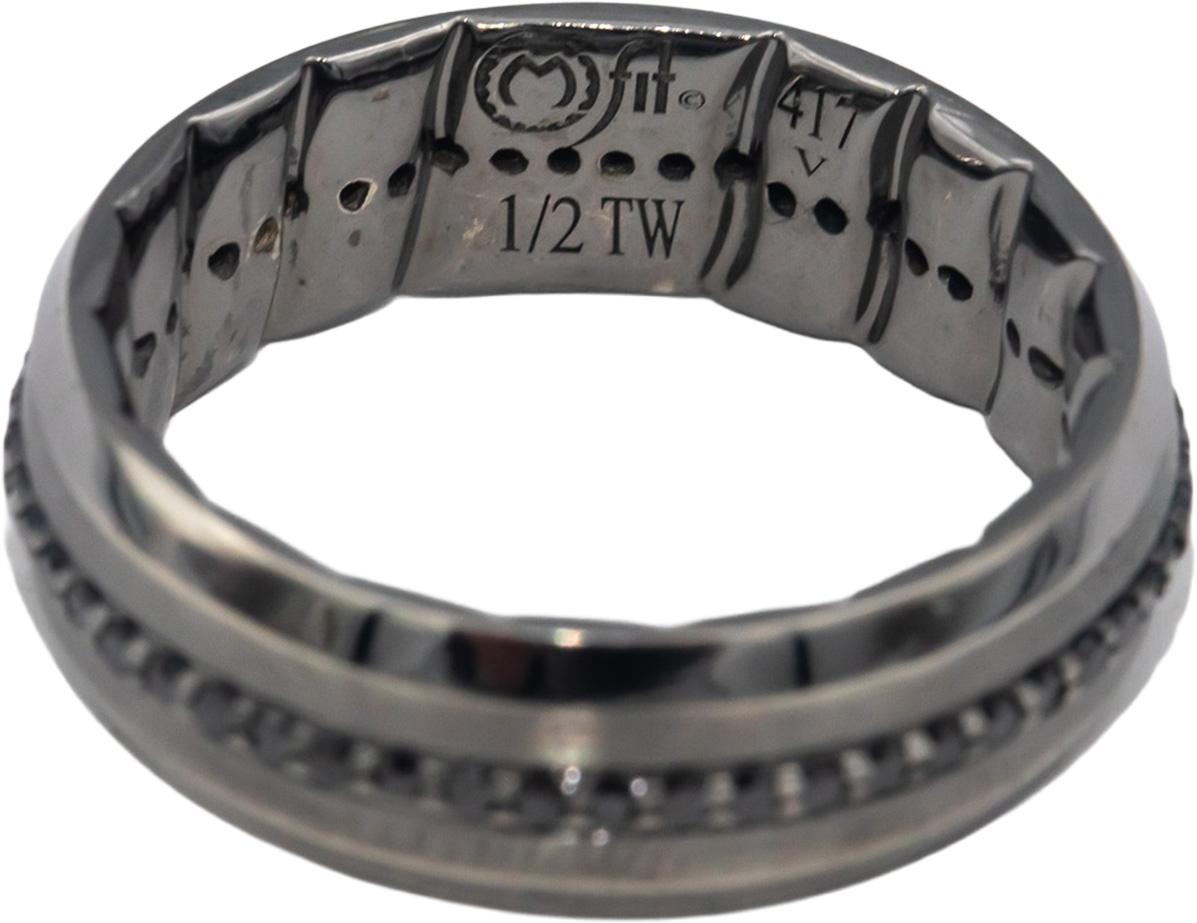 10k Black Gold Round Cut Black Diamond Men's Eternity Ring 0.50CT Size 10.75