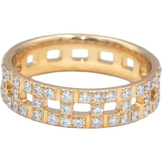 TIFFANY & CO. 18k Rose Gold VS Diamond T True Wide Pave Band Ring .99CT $8850