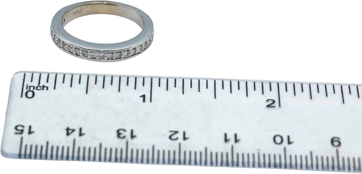14k White Gold Jewelry VS Round Diamond Band Ring 0.45CT Size 6.25