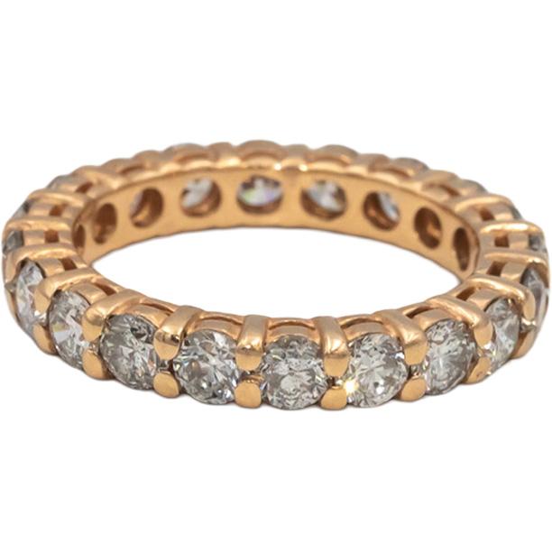 14k Yellow Gold Round Diamond Eternity Band Ring 2.79CT Size 6