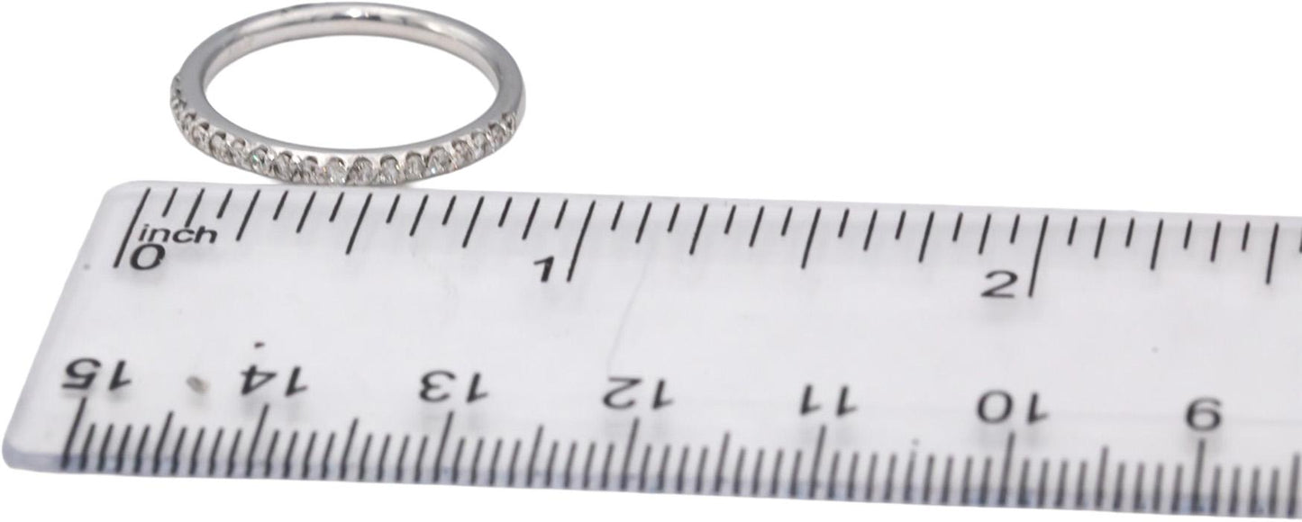 14k White Gold Round Diamond Anniversary Band Ring 0.33CT Size 6.5
