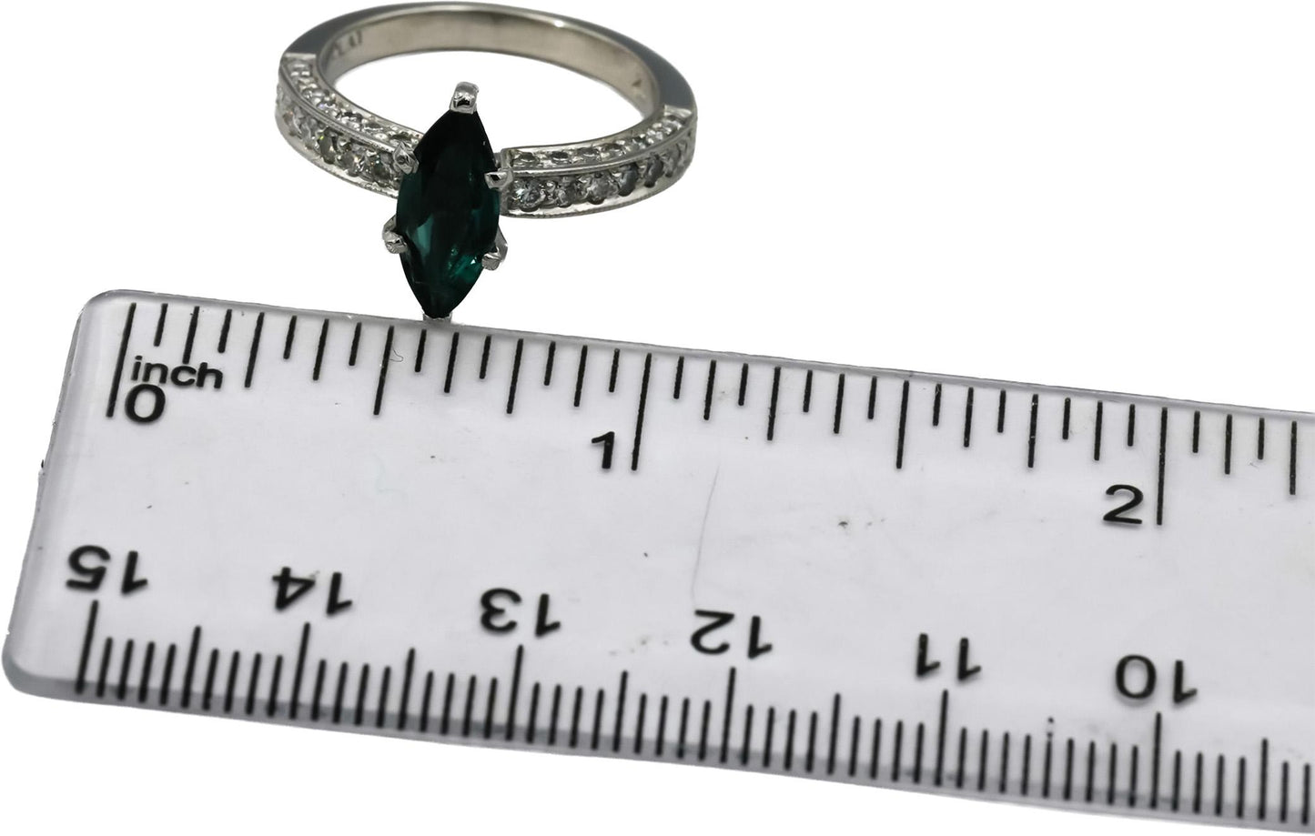 Platinum Diamond and Tourmaline Cocktail Ring 1.55CT Size 5.75